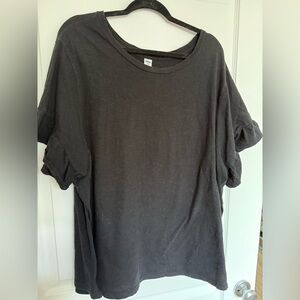Old Navy Black Short Sleeve Tee with Ruffle Sleeve